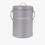 Nordic grey compost bin with lid for kitchen countertop waste storage